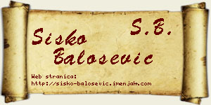 Sisko Balošević vizit kartica